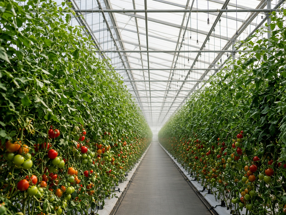 Cultivo bajo cubierta con marcas de seguimiento visual